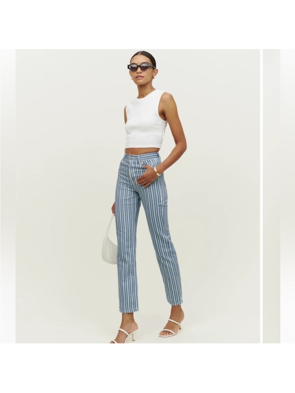 Reformation High Rise Cynthia Striped Jeans